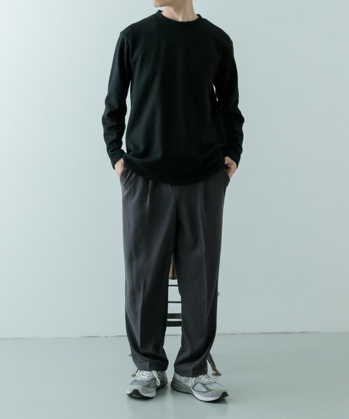 ITEMS URBANRESEARCH（アイテムズ アーバンリサーチ）の「クルーネック リブ ヘビーウェイトTops（Tシャツ/カットソー・メンズ・CHA/IVO/MOC/BLK・M/L）」の15枚目の写真