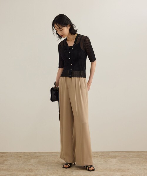 ROPE'（ロペ）の「シアーリブカーディガン/洗える（カーディガン/ボレロ・レディース・ブラック/ホワイト/ピンク・F）」の17枚目の写真