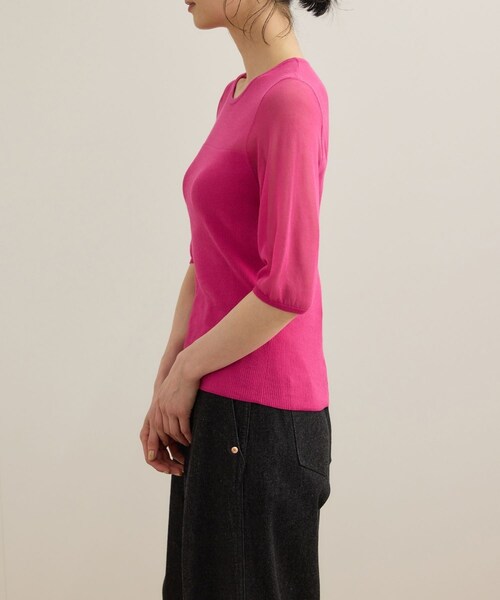 ROPE'（ロペ）の「シアーリブニット/洗える（ニット/セーター・レディース・ブラック/ホワイト/ピンク・F）」の22枚目の写真