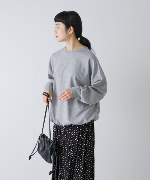 かぐれ（カグレ）の「コットンドロストヘムカットソー（Tシャツ/カットソー・レディース・BLACK/GRAY/OATMEAL・Free）」の15枚目の写真