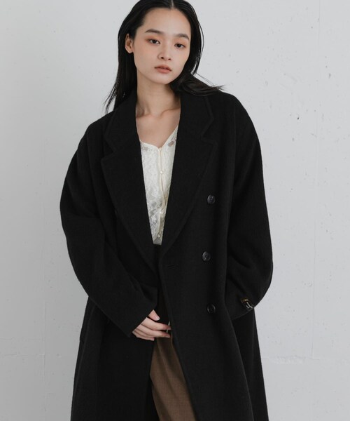 SENSE OF PLACE by URBAN RESEARCH(センスオブプレイスバイアーバンリサーチ)の「尾州ウールロングテーラードコート(チェスターコート・レディース・BLACK/GRAY/BROWN・S/M)」の5枚目の写真