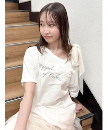 dazzlin | ワンショルフリルリボンビッグTシャツ(Tシャツ/カットソー)