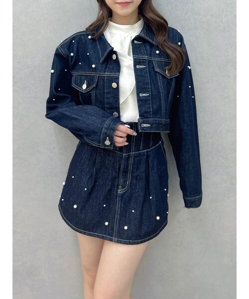 dazzlin（ダズリン）の「パールデニムショートジャケット（デニムジャケット・レディース・ブルー/インディゴ・F）」の8枚目の写真