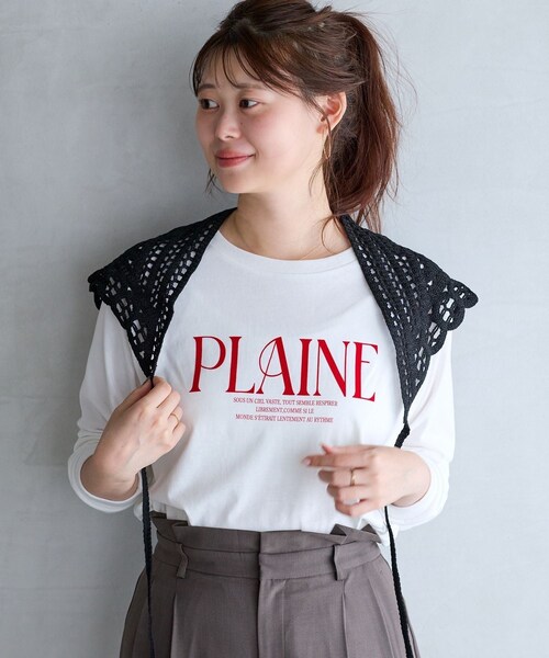 VIS(ビス)の「クロシェ編み三角スカーフ(バンダナ/スカーフ・レディース・ブラック/キナリ・F)」の21枚目の写真