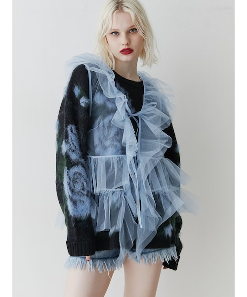 jouetie（ジュエティ）の「チュールドレープフリルベスト（その他トップス・レディース・オフホワイト/ブラック/ブルー/レッド・M）」の15枚目の写真