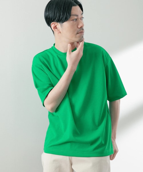 ITEMS URBANRESEARCH(アイテムズ アーバンリサーチ)の「『UR TECH ひやサラクール』 ライトポンチ トップス(Tシャツ/カットソー・メンズ・BLU/OFF/BLK/GREIGE/GRN・S/M/L/XL)」の4枚目の写真