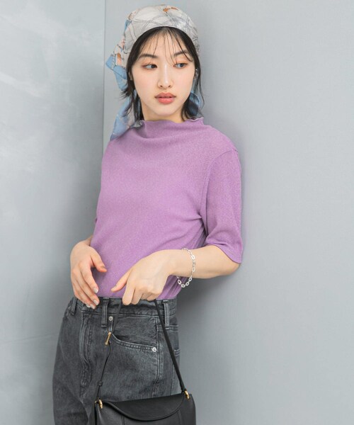 URBAN RESEARCH ROSSO（アーバンリサーチロッソ）の「ラメシアーカットソー（Tシャツ/カットソー・レディース・OFF/MAUVE/BLACK・FREE）」の21枚目の写真