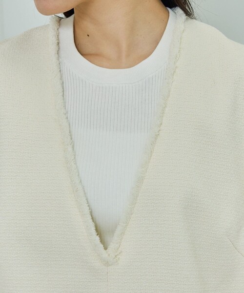 ROPE'（ロペ）の「【洗える】【WEB・一部店舗限定】サマーツイードオーバージレ（ベスト・レディース・ブラック系/キナリ系・F）」の21枚目の写真