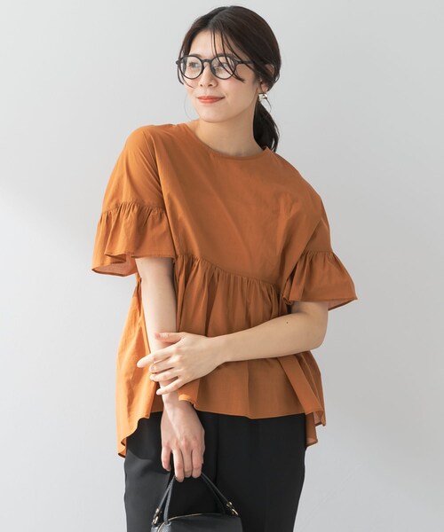 URBAN RESEARCH ROSSO（アーバンリサーチロッソ）の「F by ROSSO　コットンボイル切替ギャザーブラウス（シャツ/ブラウス・レディース・LAVENDER/MINT/L/BROWN/BLACK・FREE）」の16枚目の写真