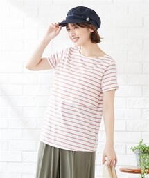 nissen | 【産前・産後　授乳服】授乳しやすいボーダー半袖マタニティTシャツ(マタニティウェア/グッズ)