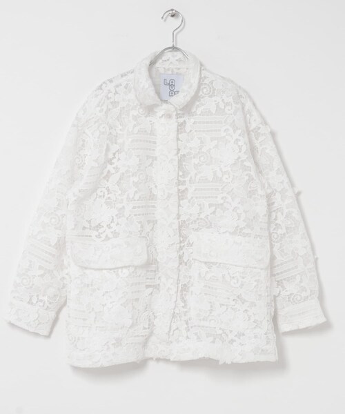 URBAN RESEARCH DOORS(アーバンリサーチドアーズ)の「LAYAS LACE COVERALL(カバーオール・レディース・WHITE/BLACK・One)」の4枚目の写真