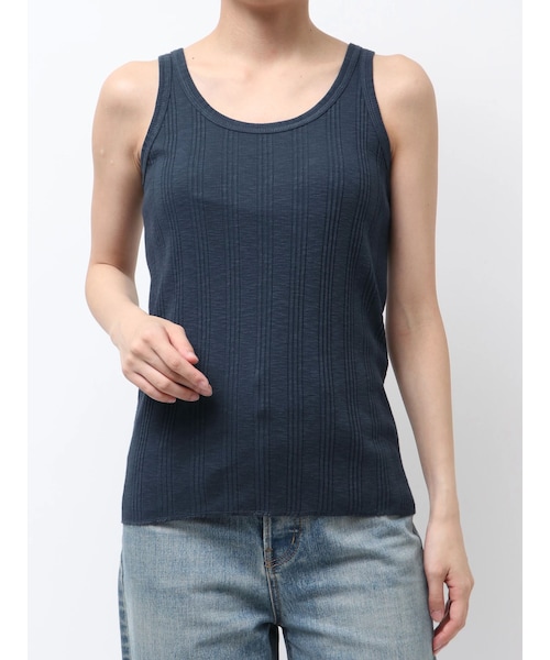 Ungrid（アングリッド）の「ランダムテレコタンクトップ（タンクトップ・レディース・チャコールグレー/ブルー/ネイビー/パープル/オレンジ/オフホワイト・F）」の10枚目の写真