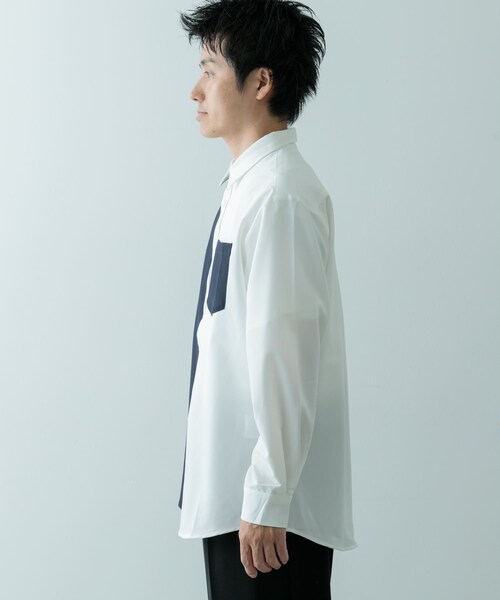 ITEMS URBANRESEARCH（アイテムズ アーバンリサーチ）の「Vertical Switch 長袖シャツ（シャツ/ブラウス・メンズ・BLU/WHT/GRY・M/L）」の9枚目の写真