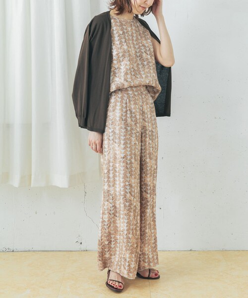 URBAN RESEARCH ROSSO（アーバンリサーチロッソ）の「リーフプリントワイドパンツ（その他パンツ・レディース・P/BEIGE/BEIGE・36/38）」の7枚目の写真