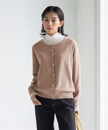 nissen | 大きいサイズ［優しい肌触りのド定番シリーズ］パール調ボタンニットカーディガン（アンサンブル可）(カーディガン/ボレロ)