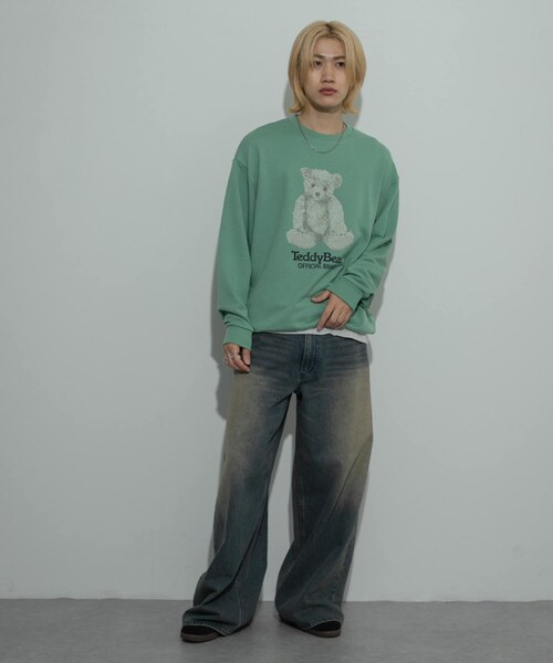 SENSE OF PLACE by URBAN RESEARCH（センスオブプレイスバイアーバンリサーチ）の「『別注』TeddyBear×SENSE OF PLACE　テディベアクルーネックスウェット（スウェット・メンズ・NAVY/OATMEAL/MINT・M/L）」の18枚目の写真