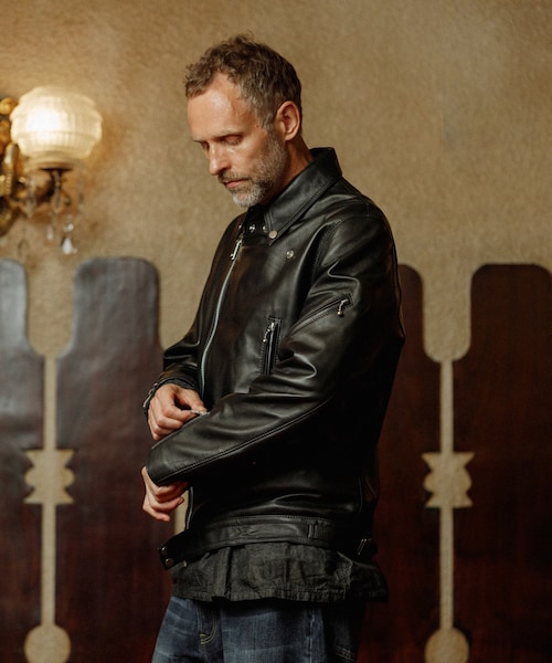 ADAM ET ROPE'（アダムエロペ）の「【James Grose 別注】MANILA JK SHEEP BLACK（ライダースジャケット・メンズ・ブラック・L/M/XL）」の7枚目の写真