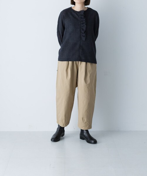 かぐれ（カグレ）の「ウールワイドフリルプルオーバー（シャツ/ブラウス・レディース・CHECK/CHARCOAL・Free）」の5枚目の写真