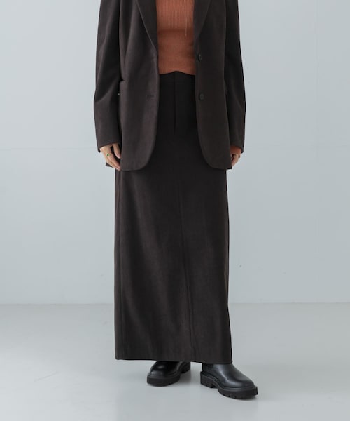 URBAN RESEARCH(アーバンリサーチ)の「トリコットコーデュロイスカート(スカート・レディース・BROWN/OFF WHITE・36/38)」の2枚目の写真