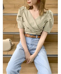 dazzlin | カシュクールパワショルカットトップス(Tシャツ/カットソー)