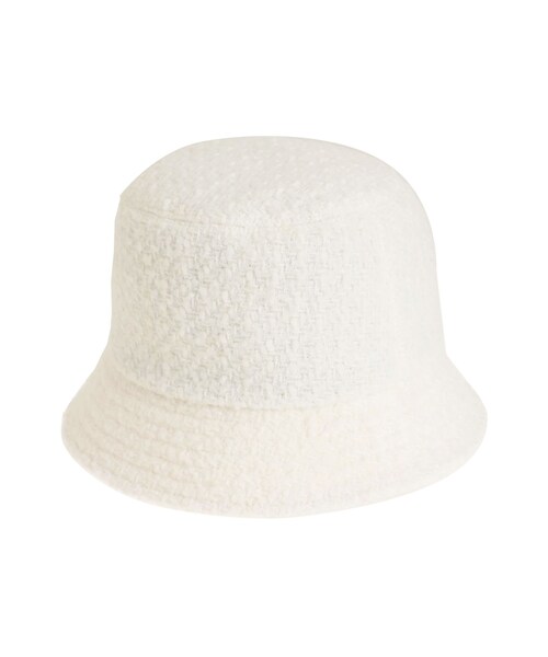 MERCURYDUO（マーキュリーデュオ）の「ツイードバケットハット（ハット・レディース・ホワイト/ブラック・F）」の3枚目の写真