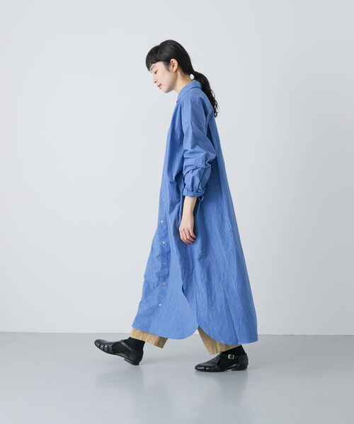 かぐれ（カグレ）の「ワイドシャツワンピース（ワンピース・レディース・BLUE/L/BEIGE・Free）」の15枚目の写真