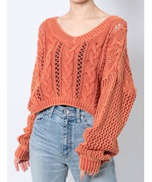 GYDA | FRONT 2WAY ブリーチニットトップス(ニット/セーター)