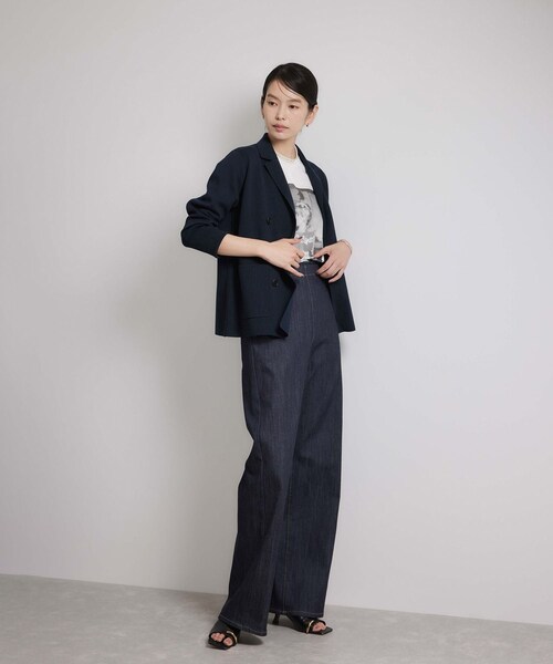 ROPE'（ロペ）の「ミラノリブ ニットダブルジャケット/イージーケア（テーラードジャケット・レディース・ベージュ/ネイビー・36/38）」の18枚目の写真