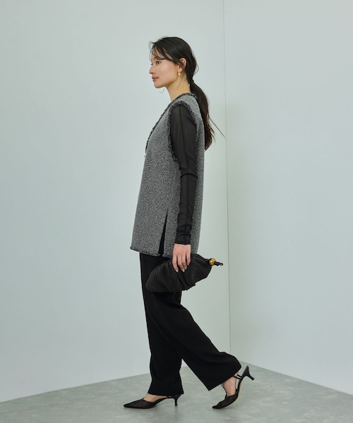 ROPE'（ロペ）の「【洗える】【WEB・一部店舗限定】サマーツイードオーバージレ（ベスト・レディース・ブラック系/キナリ系・F）」の11枚目の写真