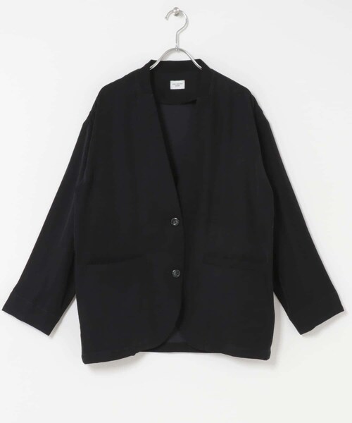 URBAN RESEARCH DOORS（アーバンリサーチドアーズ）の「ノーカラージャケット（ノーカラージャケット・レディース・GREIGE/BLACK・M）」の21枚目の写真