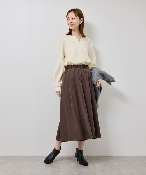 ROPE' PICNIC（ロペピクニック）の「イージースカーチョ/着丈が選べる（その他パンツ・レディース・チャコール/ダークブラウン/ベージュ・M/MT）」の22枚目の写真