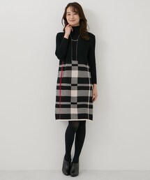 Jayro（ジャイロ）の「チェックドッキングニットワンピース（ワンピース）」