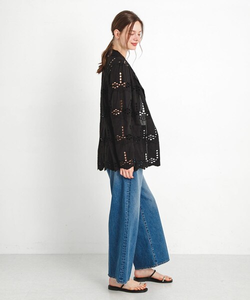 URBAN RESEARCH Sonny Label（アーバンリサーチサニーレーベル）の「コットンレースジャケット（テーラードジャケット・レディース・ブラック/オフ・FREE）」の20枚目の写真
