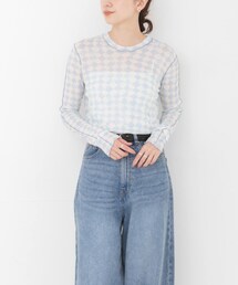 URBAN RESEARCH（アーバンリサーチ）の「HAKUJI　DIAMOND PRINT RIB LONG-SLEEVE PULLOVER（Tシャツ/カットソー・レディース）」
