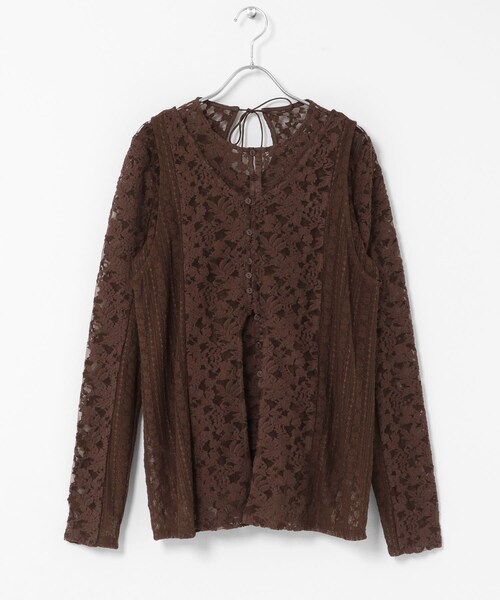 KBF（ケイビーエフ）の「パッチワークレースベストSETカーディガン（Tシャツ/カットソー・レディース・OFF/BLACK/BROWN・One）」の3枚目の写真