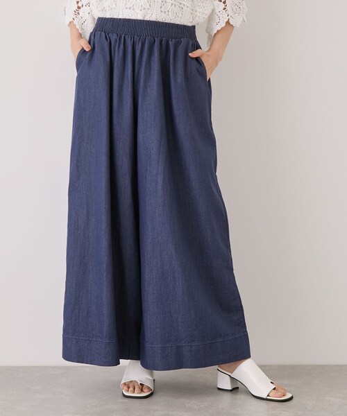 Jayro(ジャイロ)の「スラブデニムロングワイドパンツ(デニムパンツ・レディース・ブラック/チャコール/ネイビー/ブルー系・M)」の18枚目の写真