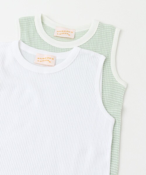 URBAN RESEARCH ROSSO（アーバンリサーチロッソ）の「CaRouseLamBRa　NO-SLEEVE PACK WHITE BORDER（タンクトップ・レディース・WHITEGREEN/WHITELATTE/WHITEGRAPE・OS）」の4枚目の写真