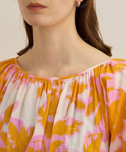 ROPE'（ロペ）の「【DEVEAUX（デヴォー）】別注ボカシフラワーウエストギャザーワンピース/洗える（ワンピース・レディース・ブラウン系/オレンジ系・F）」の19枚目の写真