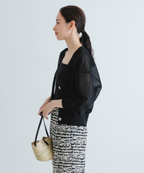 URBAN RESEARCH（アーバンリサーチ）の「new basic　リネン混スポンディッシュニットカーディガン（カーディガン/ボレロ・レディース・GRAY/LIME/BLACK・FREE）」の7枚目の写真