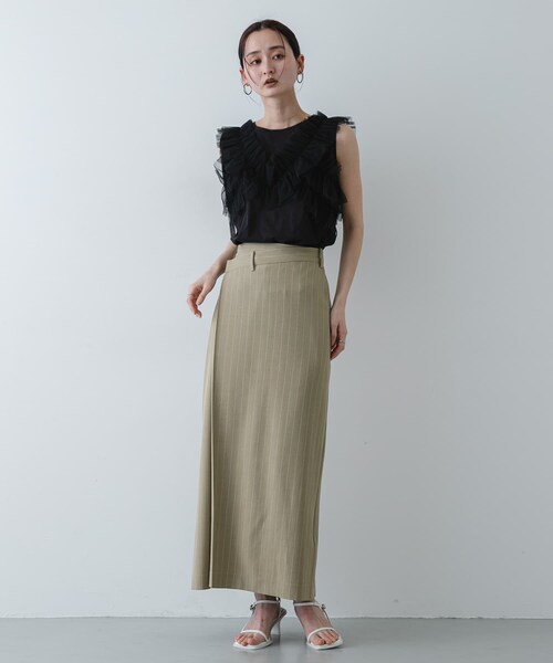 SENSE OF PLACE by URBAN RESEARCH(センスオブプレイスバイアーバンリサーチ)の「フリルデザインカットトップ(Tシャツ/カットソー・レディース・OFF WHITE/BLACK/BEIGE・One)」の15枚目の写真