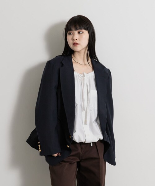 THE GOODLAND MARKET（ザグッドランドマーケット）の「77circa　make v shape navy blazer jacket（テーラードジャケット・レディース・navy1/navy2/navy3/navy4・one）」の5枚目の写真