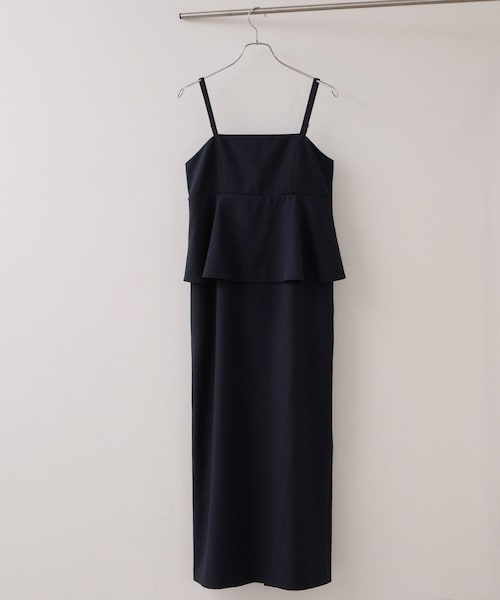 VIS（ビス）の「【WEB限定】美easyコンフォートツイルペプラム切替キャミワンピース/イージーケア・UVケア（ワンピース・レディース・グレー/ベージュ/ネイビー・F）」の6枚目の写真