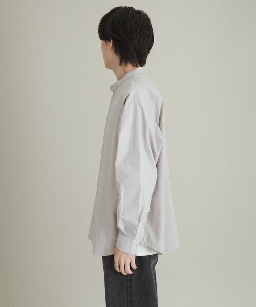 SENSE OF PLACE by URBAN RESEARCH（センスオブプレイスバイアーバンリサーチ）の「ピーチブロードバンドカラーロングスリーブシャツ（シャツ/ブラウス・メンズ・L.GRAY/CHARCOAL/L.BLUE・M/L）」の14枚目の写真