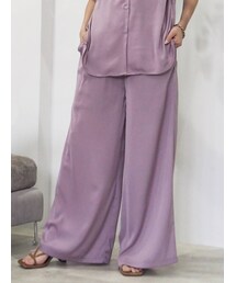 EVRIS | サテンワイドイージーパンツ【セットアップ着用可能】(その他パンツ)