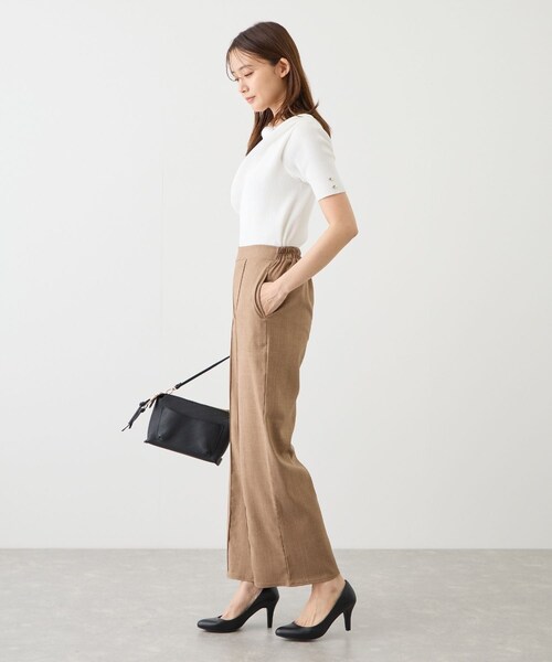 Jayro(ジャイロ)の「リネンライクストレートパンツ(スラックス・レディース・ブラック/チャコール/ブラウン・F)」の21枚目の写真