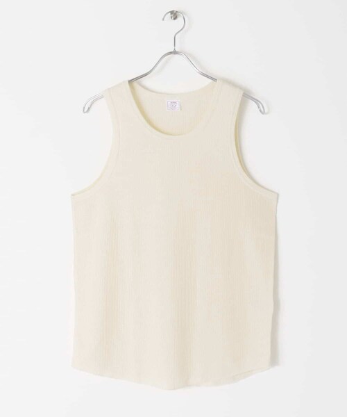 URBAN RESEARCH Sonny Label（アーバンリサーチサニーレーベル）の「『別注』JEMORGAN×Sonny Label　ワッフルラウンドタンクトップ（タンクトップ・メンズ・ナチュラル/ホワイト/杢グレー/ブラック・M/L/XL）」の4枚目の写真