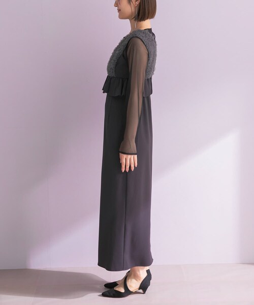 URBAN RESEARCH ROSSO（アーバンリサーチロッソ）の「ANDRESD　TULLE FRILL PEPLUM DRESS（ワンピース・レディース・CHARCOAL・S/M）」の12枚目の写真