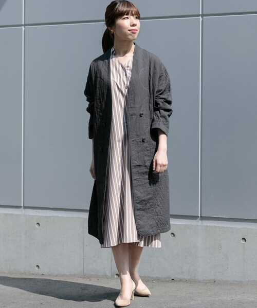 URBAN RESEARCH（アーバンリサーチ）の「ヴォロノイジャカードノーカラーコート（ノーカラージャケット・レディース・OFF/CHARCOAL・FREE）」の16枚目の写真