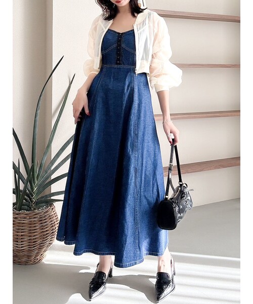 dazzlin フロントホックデニムジャンスカ dazzlin（ダズリン）の「フロントホックデニムジャンスカ