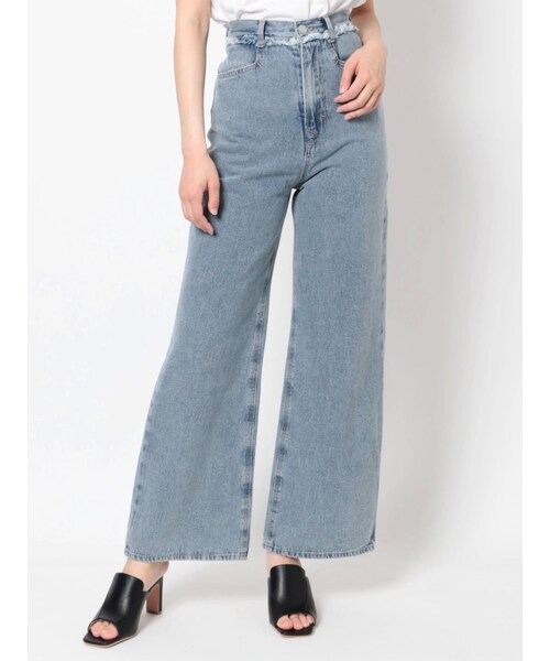 EMODA（エモダ）の「BELT FRINGE H/W WIDE JEANS（デニムパンツ・レディース・ブルー/インディゴ/ベージュ・S/M）」の21枚目の写真